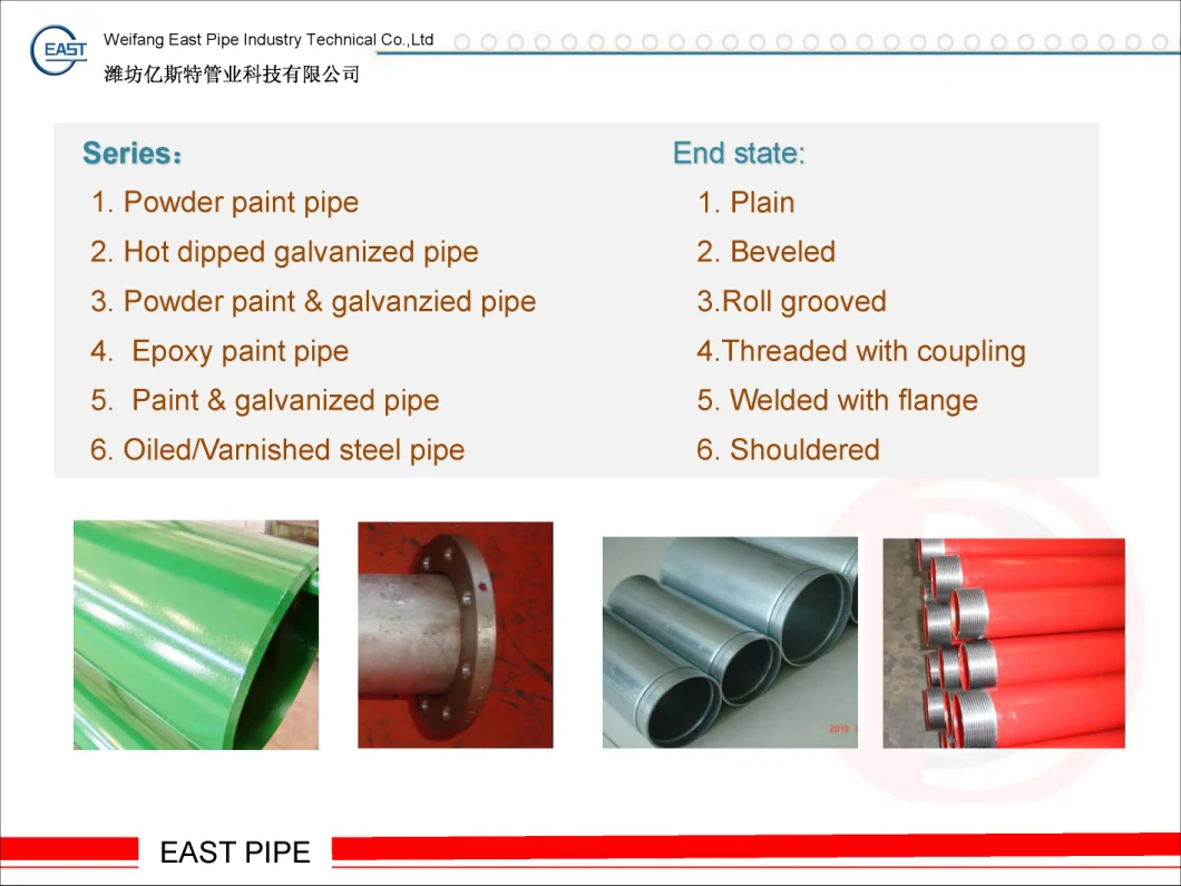 UL Listed Seamless Pipe with Hole for Prefabrication Fire Protection