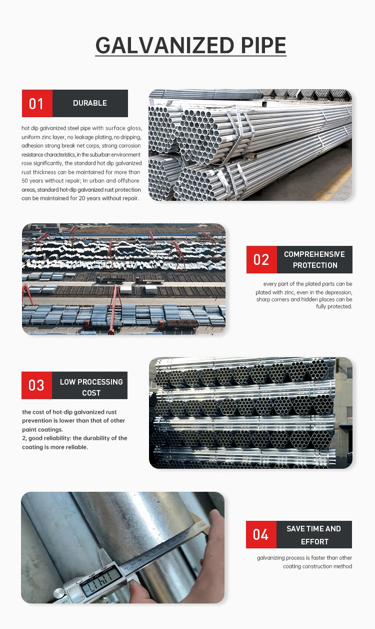 Factory Direct R80018q Hot-DIP Galvanized Steel Pipe DN100 Galvanized Fire-Fighting Steel Pipe